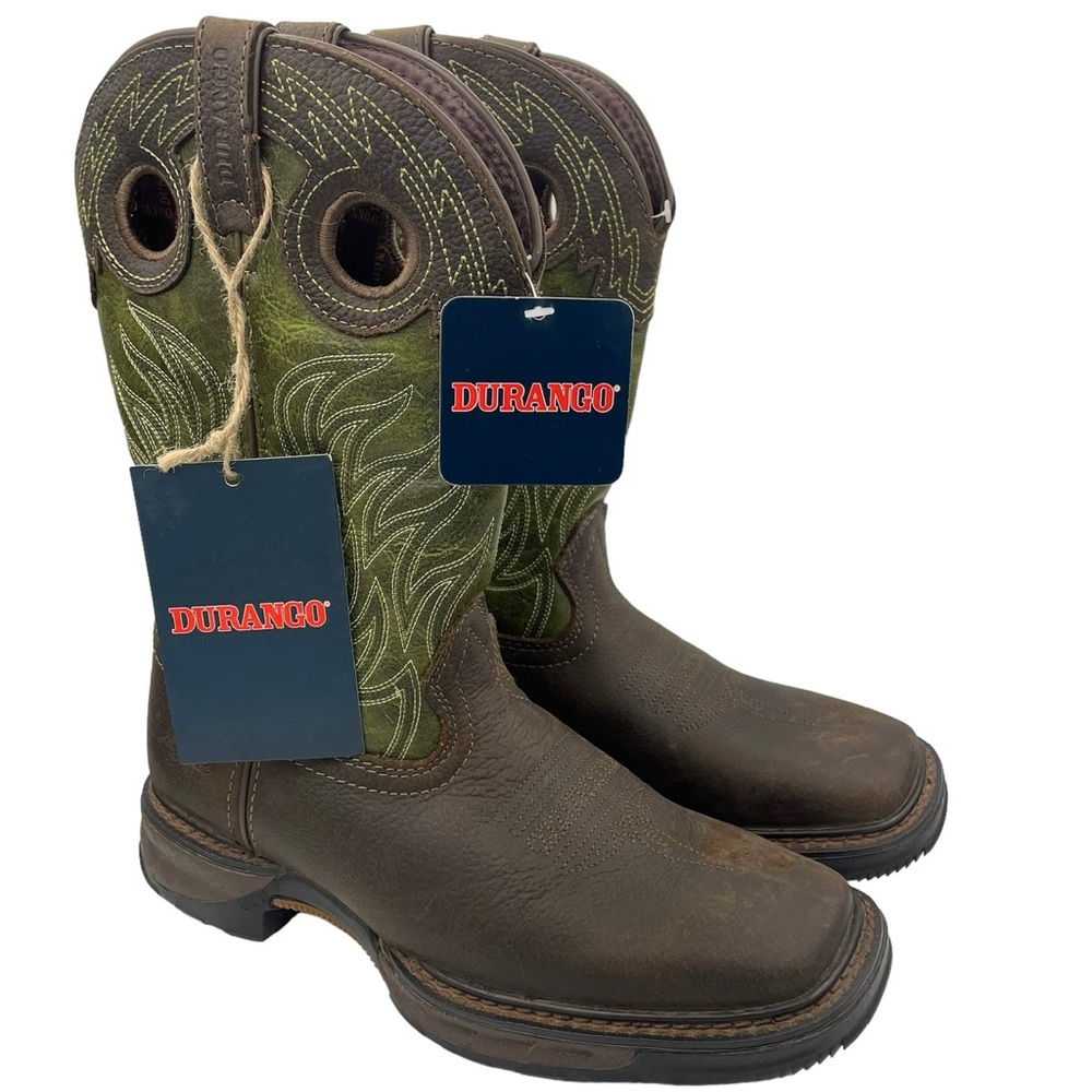 DURANGO kids western leather work pull-on boots Size 4